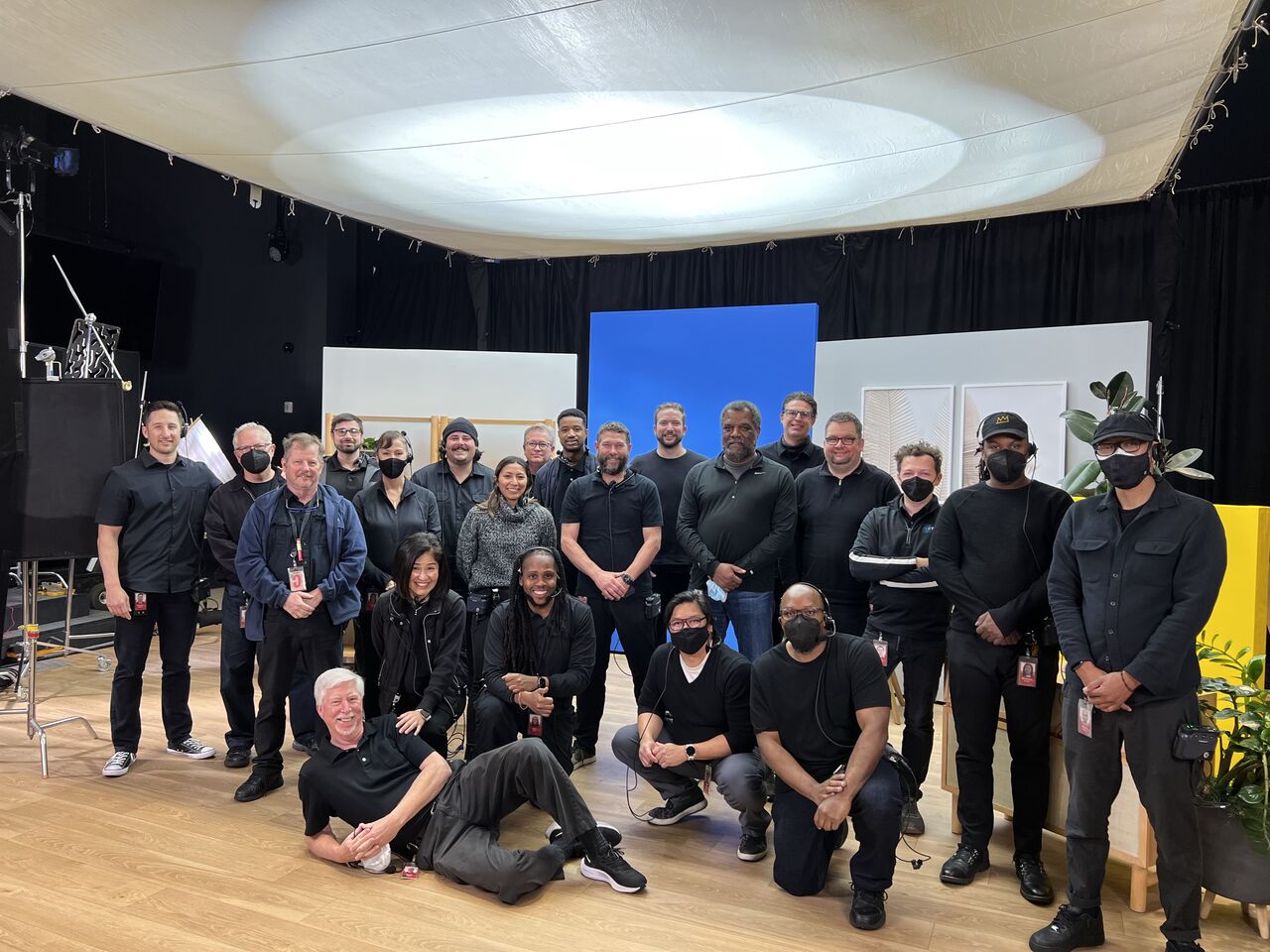 Production team photo on the set of The Check Up with Google Health 2022.